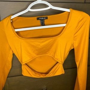 Publik mustard yellow crop top